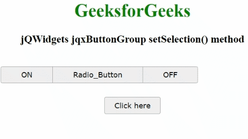 jQWidgets jqxButtonGroup setSelection()方法