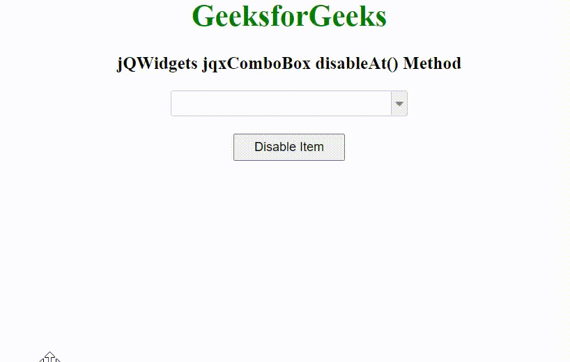 jQWidgets jqxComboBox disableAt()方法