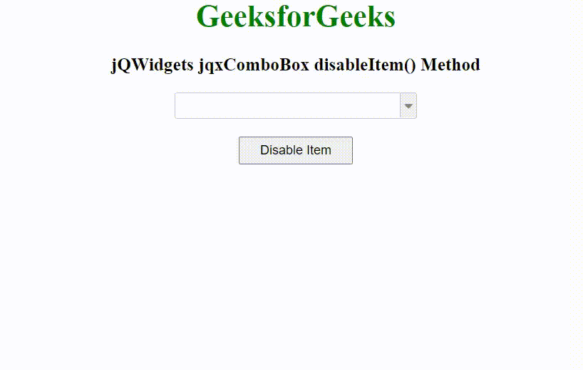 jQWidgets jqxComboBox disableItem()方法