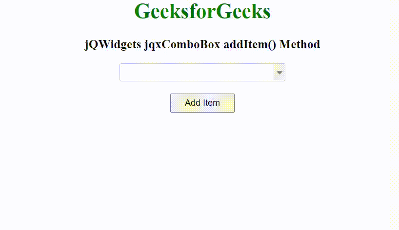 jQWidgets jqxComboBox addItem()方法