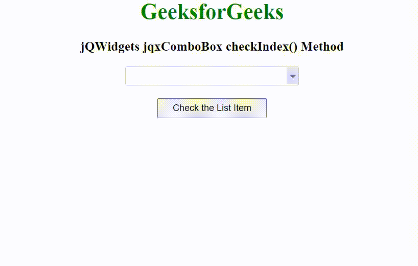 jQWidgets jqxComboBox checkIndex()方法