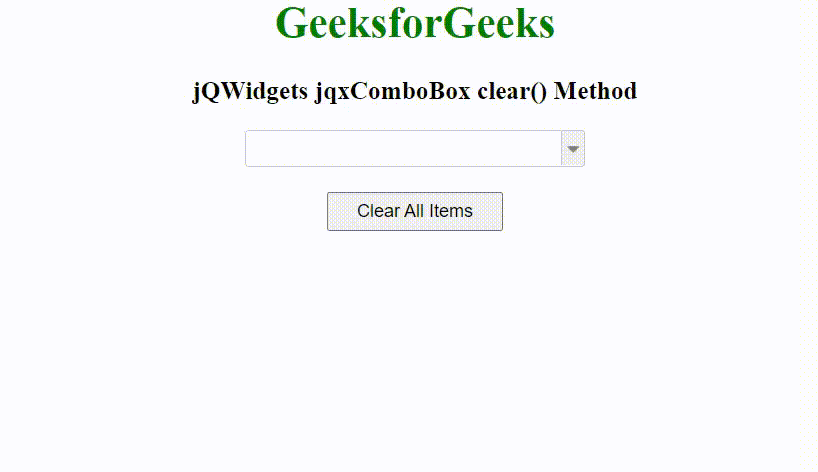 jQWidgets jqxComboBox clear()方法