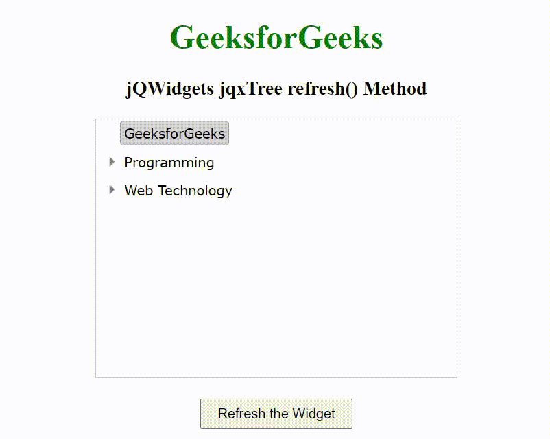 jQWidgets jqxTree refresh()方法