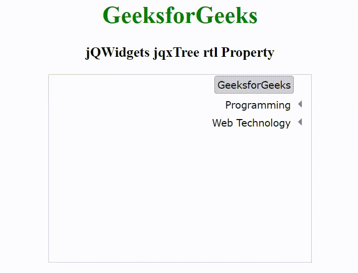 jQWidgets jqxTree rtl属性 jQWidgets jqxTree rtl属性