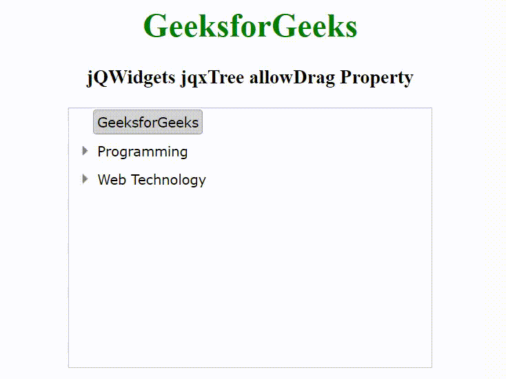 jQWidgets jqxTree allowDrag属性