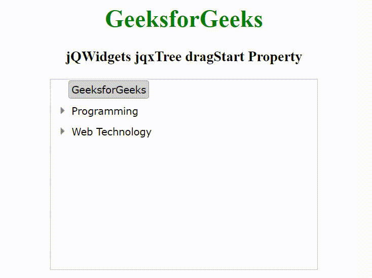 jQWidgets jqxTree dragStart属性