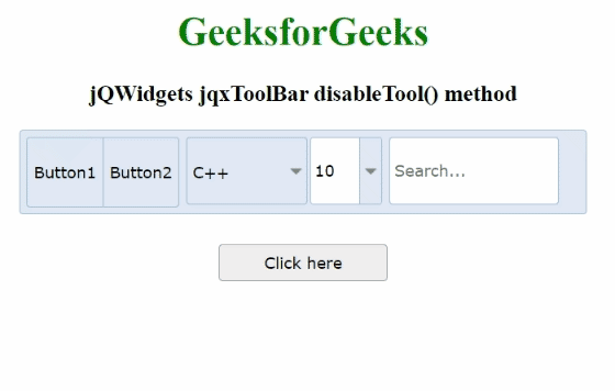 jQWidgets jqxToolBar disableTool()方法