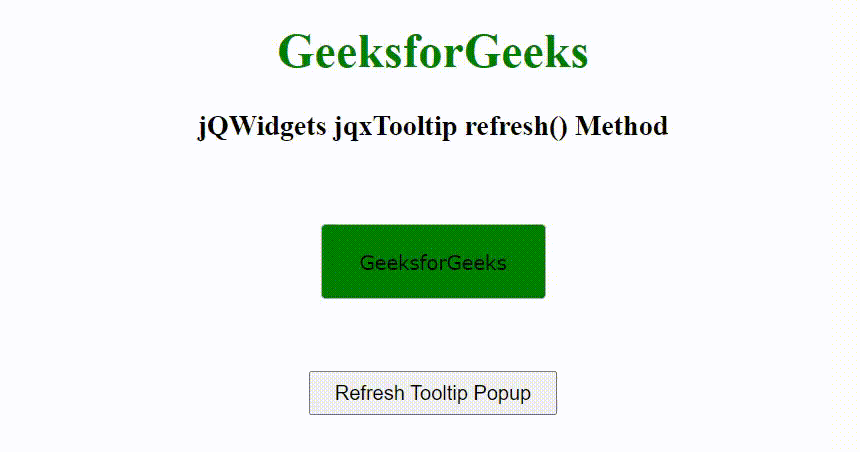 jQWidgets jqxTooltip refresh() 方法