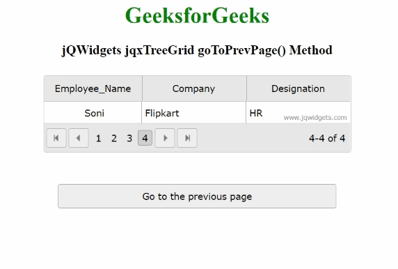 jQWidgets jqxTreeGrid goToPrevPage()方法