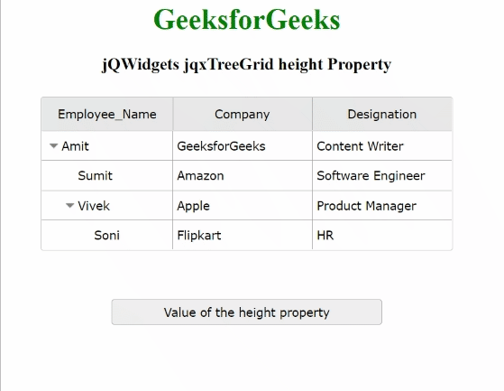 jQWidgets jqxTreeGrid height属性