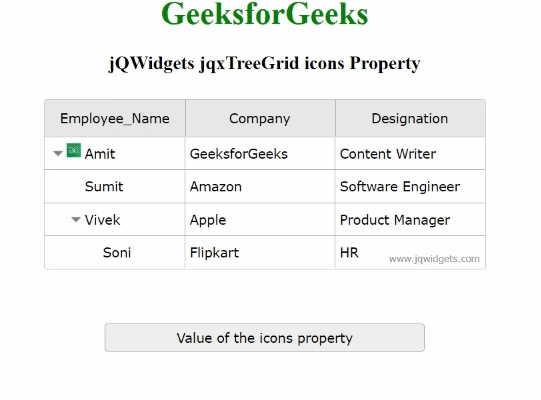 jQWidgets jqxTreeGrid icons属性