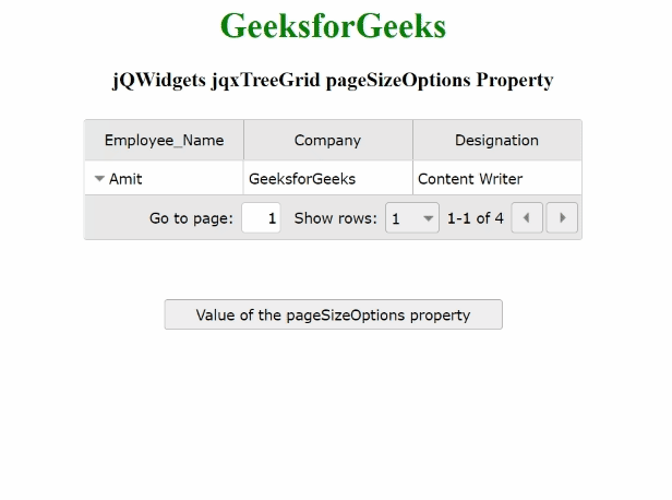 jQWidgets jqxTreeGrid pageSizeOptions属性