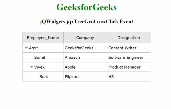 jQWidgets jqxTreeGrid rowClick事件