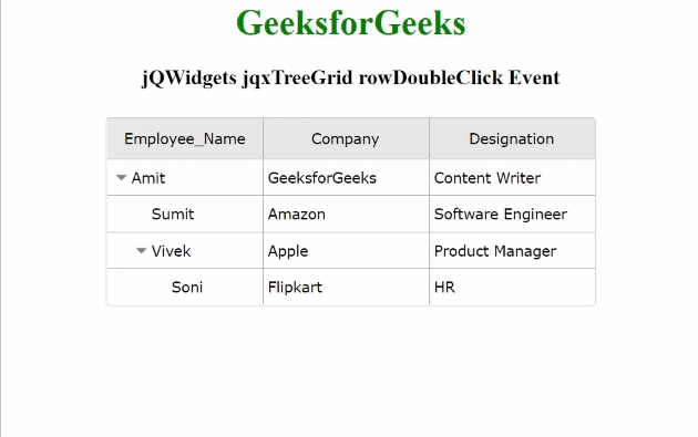 jQWidgets jqxTreeGrid rowDoubleClick事件