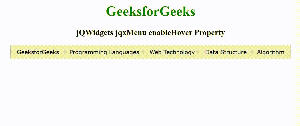 jQWidgets jqxMenu enableHover属性