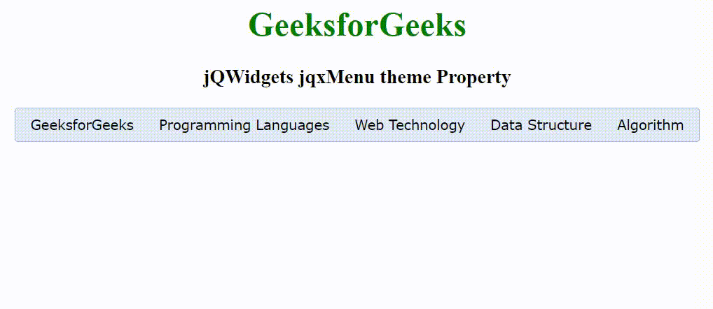 jQWidgets jqxMenu 主题属性