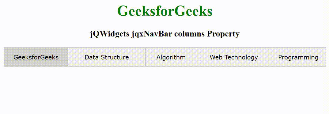 jQWidgets jqxNavBar列属性