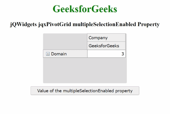 jQWidgets jqxPivotGrid multipleSelectionEnabled属性