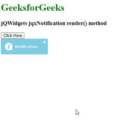 jQWidgets jqxNotification render() 方法