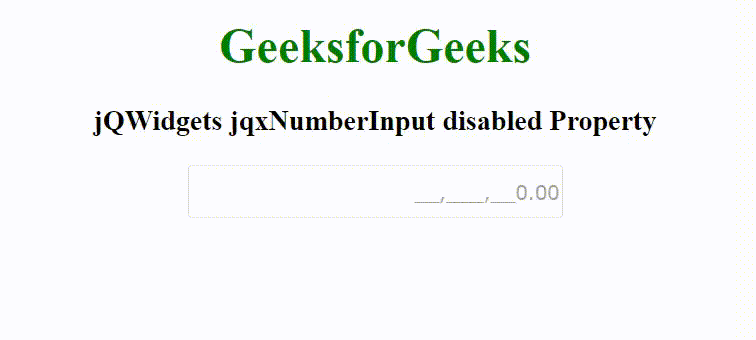 jQWidgets jqxNumberInput disabled属性