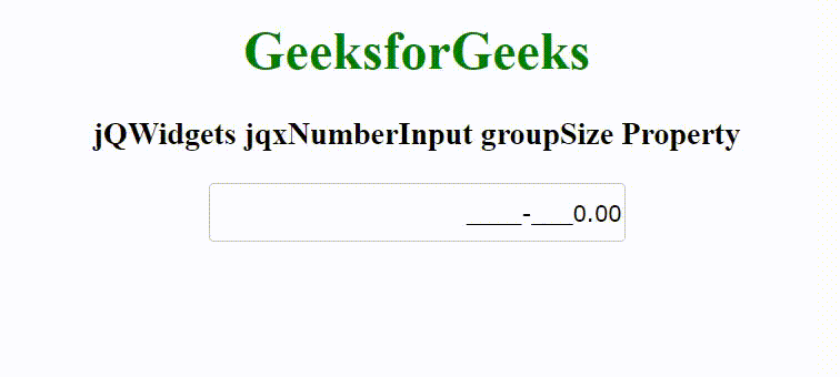 jQWidgets jqxNumberInput groupSize属性
