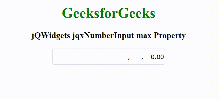 jQWidgets jqxNumberInput max属性