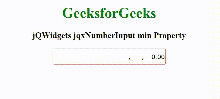 jQWidgets jqxNumberInput min属性