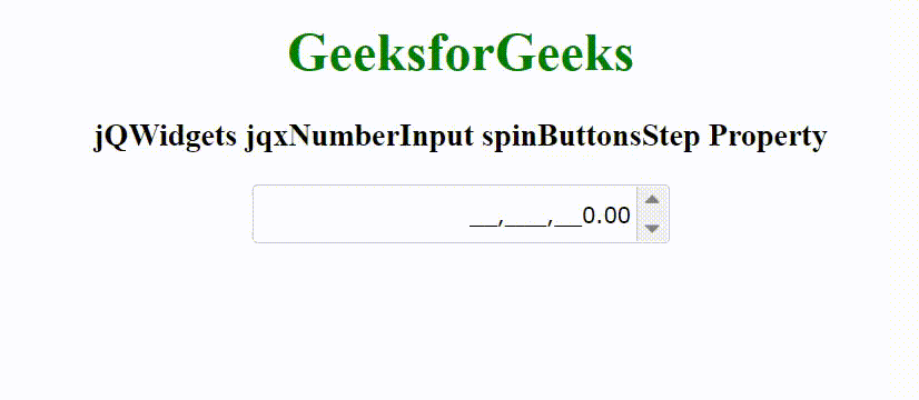 jQWidgets jqxNumberInput spinButtonsStep属性