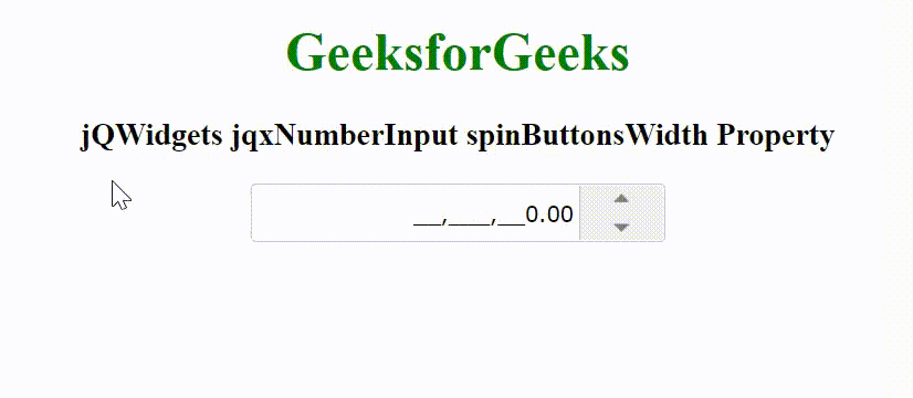 jQWidgets jqxNumberInput spinButtonsWidth属性