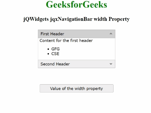 jQWidgets jqxNavigationBar width 属性