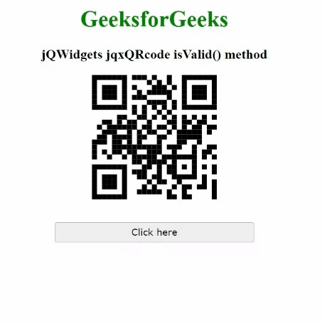 jQWidgets jqxQRcode isValid()方法