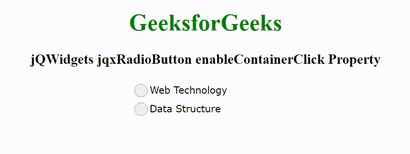 jQWidgets jqxRadioButton enableContainerClick属性