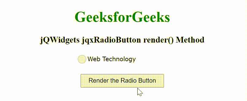 jQWidgets jqxRadioButton render()方法