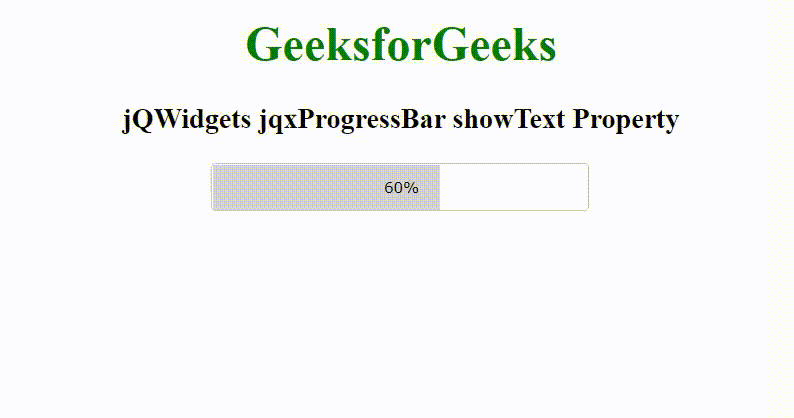 jQWidgets jqxProgressBar showText属性