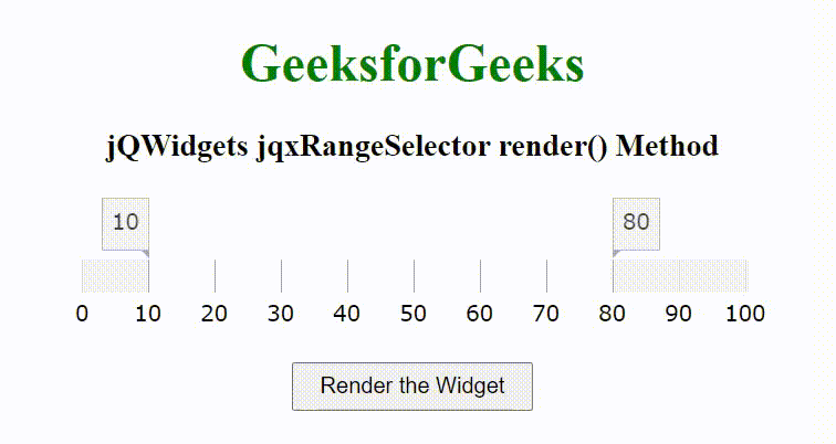 jQWidgets jqxRangeSelector render()方法
