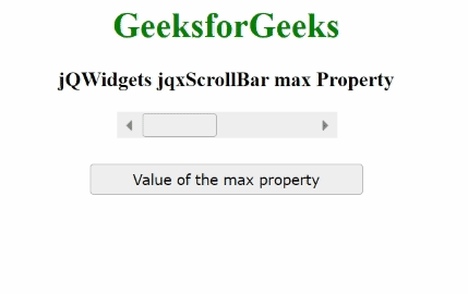 jQWidgets jqxScrollBar max 属性 jQWidgets jqxScrollBar max 属性