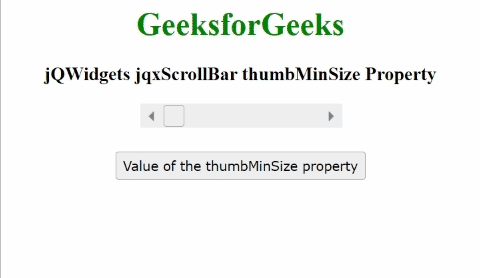 jQWidgets jqxScrollBar thumbMinSize 属性