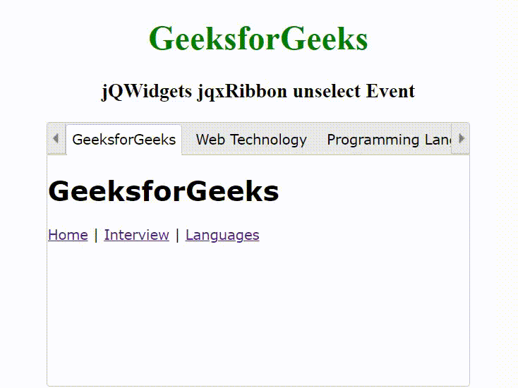 jQWidgets jqxRibbon取消选择事件