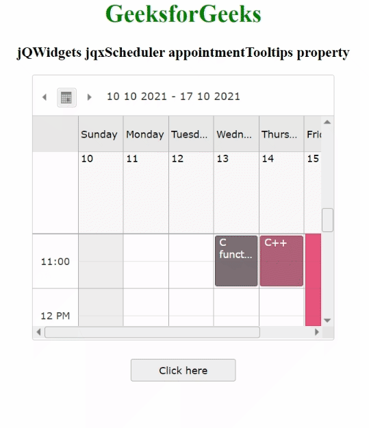 jQWidgets jqxScheduler appointmentTooltips属性
