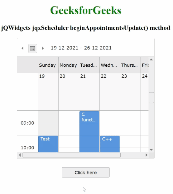 jQWidgets jqxScheduler beginAppointmentsUpdate()方法