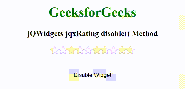 jQWidgets jqxRating disable() 方法
