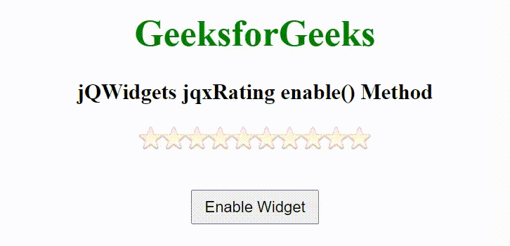 jQWidgets jqxRating enable() 方法
