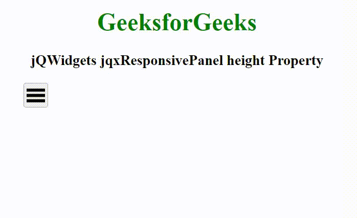 jQWidgets jqxResponsivePanel高度属性