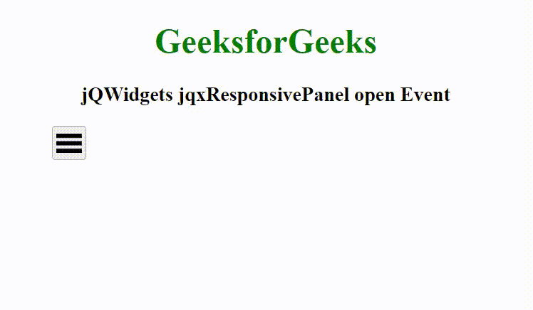 jQWidgets jqxResponsivePanel打开事件