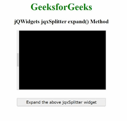 jQWidgets jqxSplitter expand() 方法