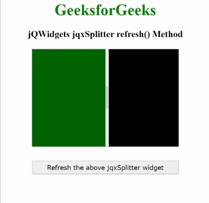 jQWidgets jqxSplitter refresh() 方法