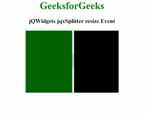 jQWidgets jqxSplitter resize 事件 jQWidgets jqxSplitter resize 事件