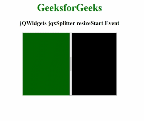 jQWidgets jqxSplitter resizeStart事件
