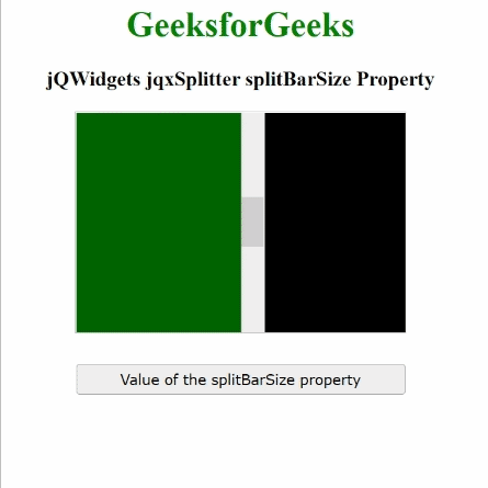 jQWidgets jqxSplitter splitBarSize属性