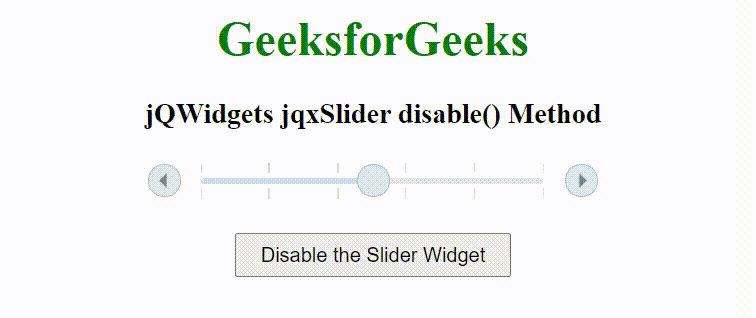 jQWidgets jqxSlider disable()方法